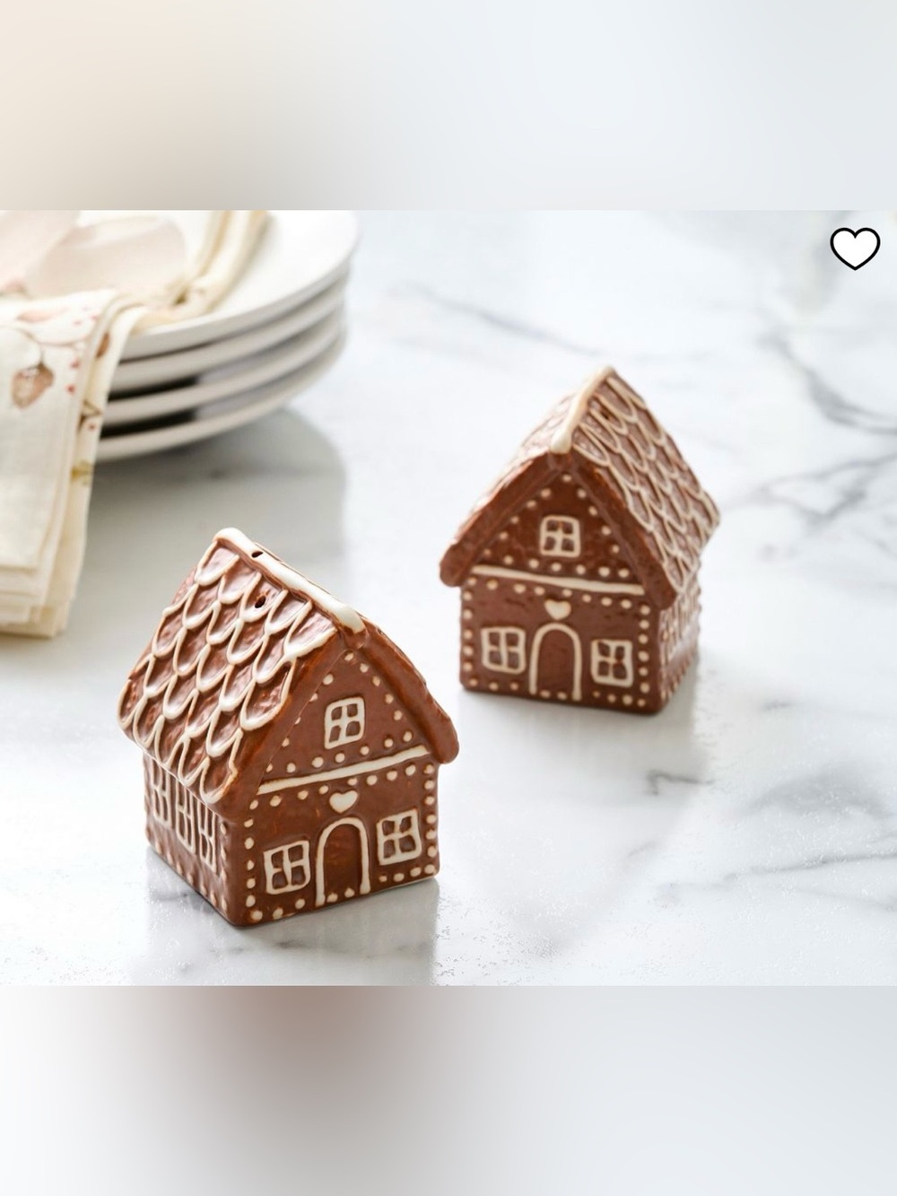 Pottery Barn Gingerbread House Stoneware Salt & Pepper Shakers NEW IN BOX